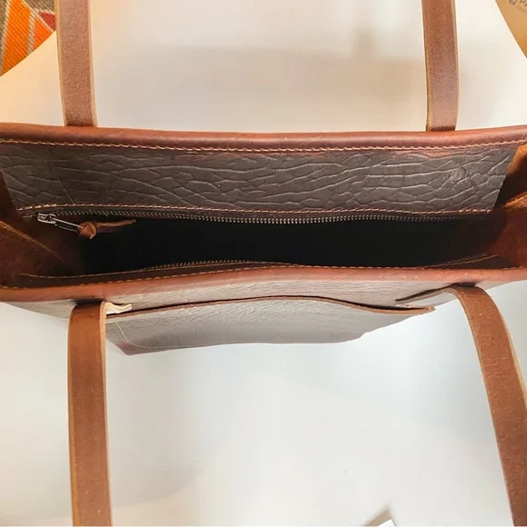 NEW cherry bison limited edition Go Forth Goods deluxe large slim avery tote - Picture 4 of 5